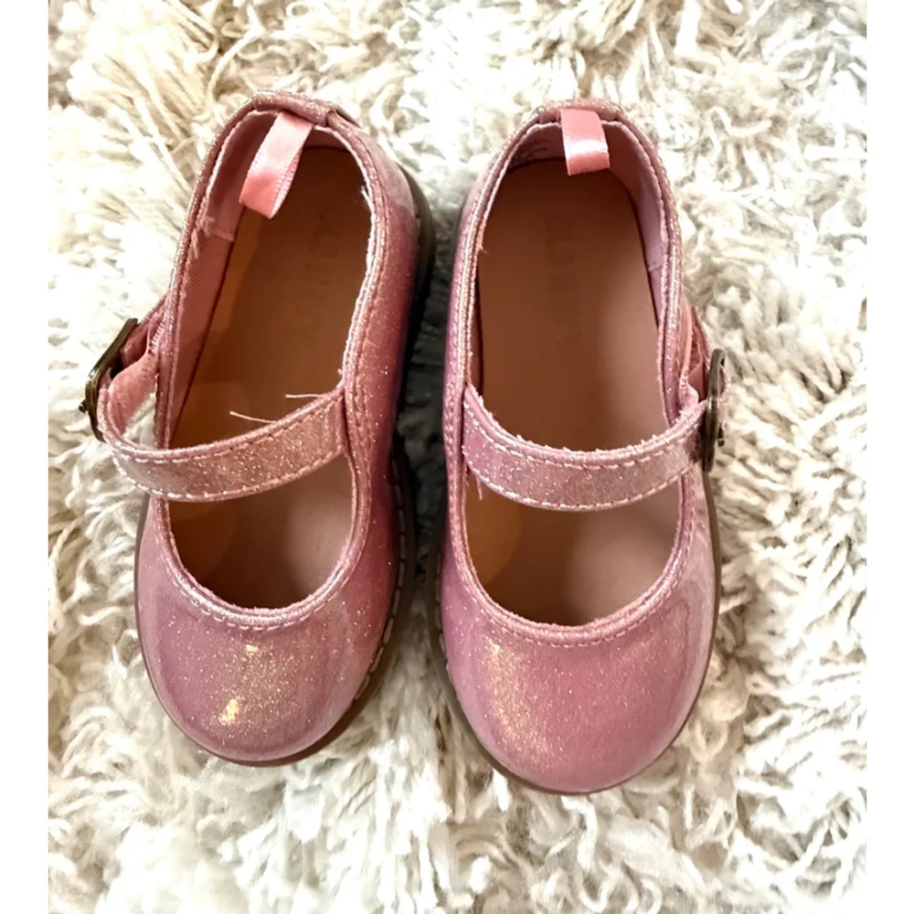 Toddler Old Navy Mary Janes Size 5 Pink Glitter Shoes
